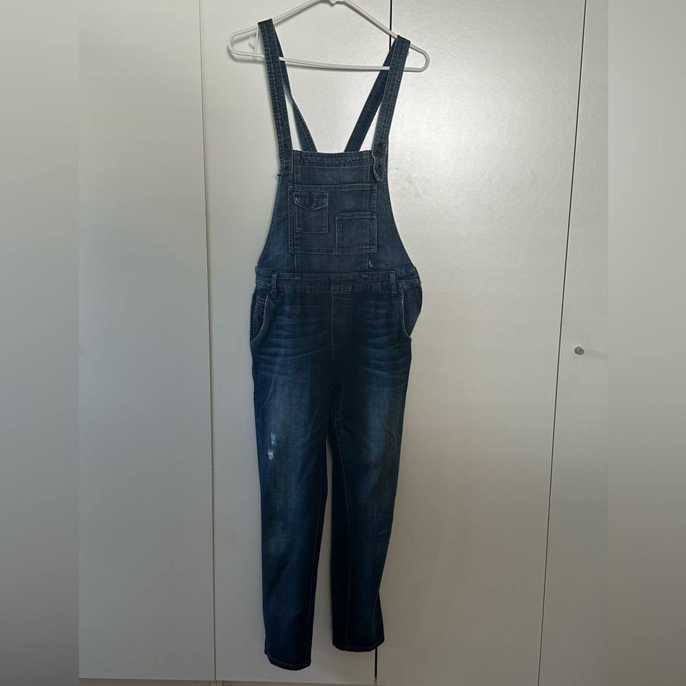 Free People Blue Denim Overalls